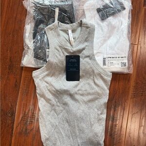 Fabletics high neck Ribbed Tank Tops with built in bra - 3 PACK BNWT